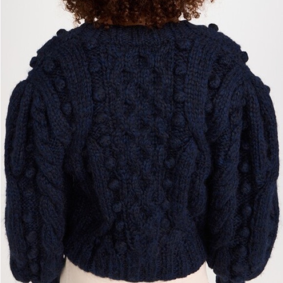 Sea Caden Cable Knit Puff Sleeve Cardigan - Picture 3 of 6